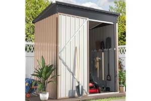 U-MAX 5' x 3' Outdoor Metal Storage Shed, Steel Garden Shed with Single Lockable Door, Tool Storage Shed for Backyard, Patio, Lawn