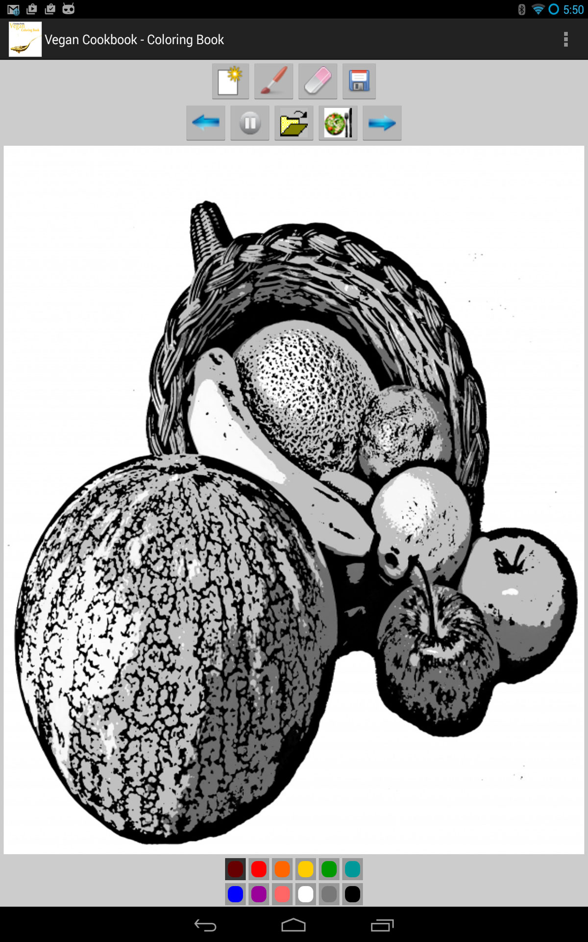 Adult Coloring Book - Vegan Cooking and Coloring (Pro Edition)