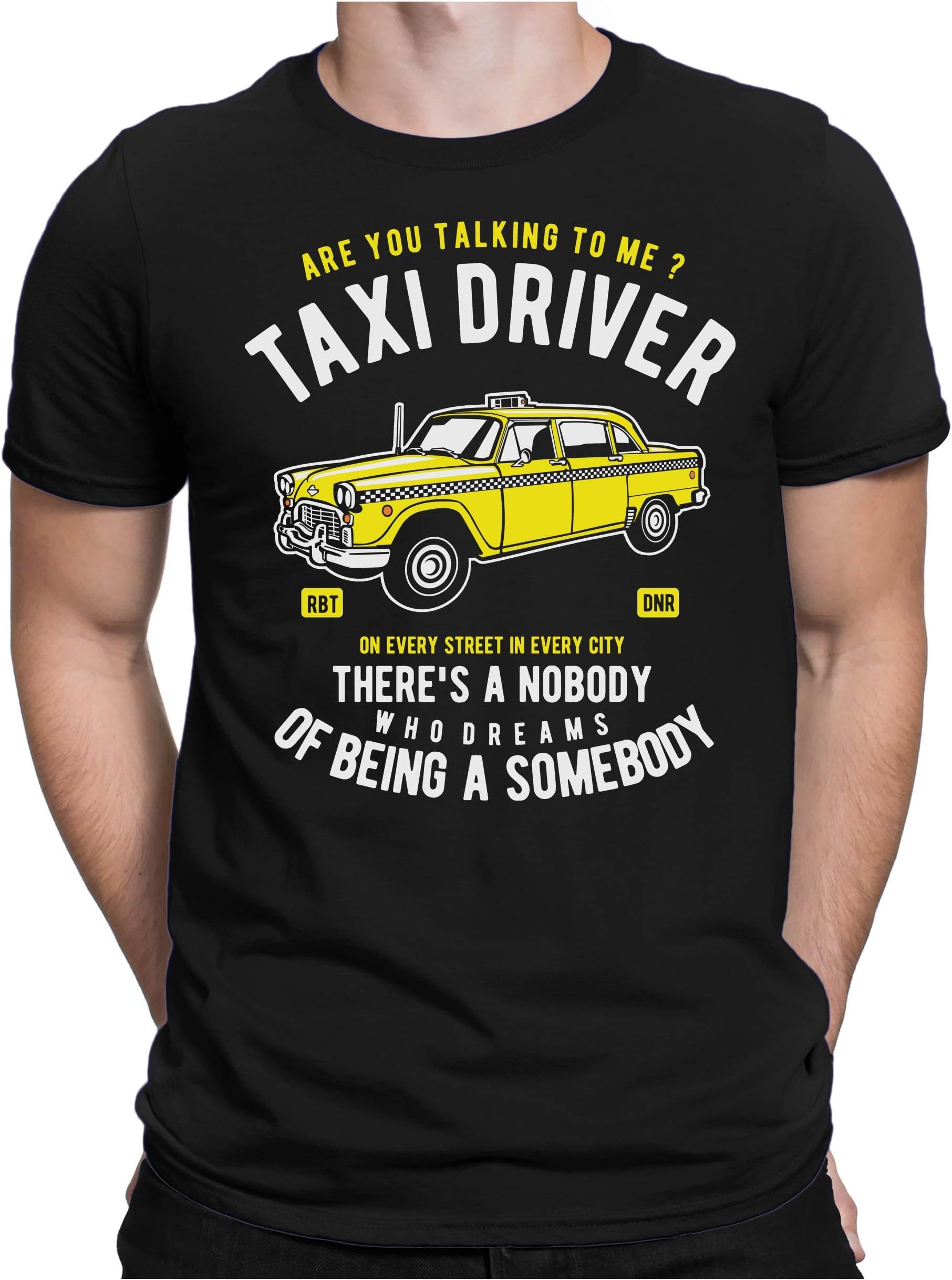 PAPAYANA - Taxi Driver - Men's Fun T-Shirt - Printed Tee - Cutton - Regular Fit Small to 4XL