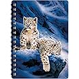 3D LiveLife Jotter - Snow Leopard Cubs from Deluxebase. Lenticular 3D Big Cat 6x4 Spiral Notebook with plain recycled paper pages. Artwork licensed from renowned artist Joh Naito