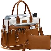 Canvas Tote Bag Set for Women, Large Shoulder Handbags, Crossbody Laptop Purse Work Teacher College Travel