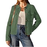 Arach&Cloz Women's Wool Blend Spring Fashion Button Down Cropped Cardigan Sweaters 2026