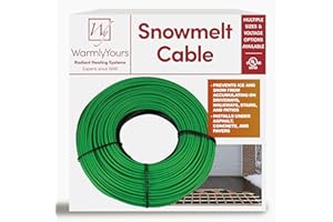 WARMLYYOURS Electric Snow and Ice Melting Underground Cable 342 feet, Covers 114 sqft at up to 38 Watts/sqft, 240V – Radiant Heated Driveways, Walkways, Stairs – Installs Under Concrete, Asphalt, or Pavers