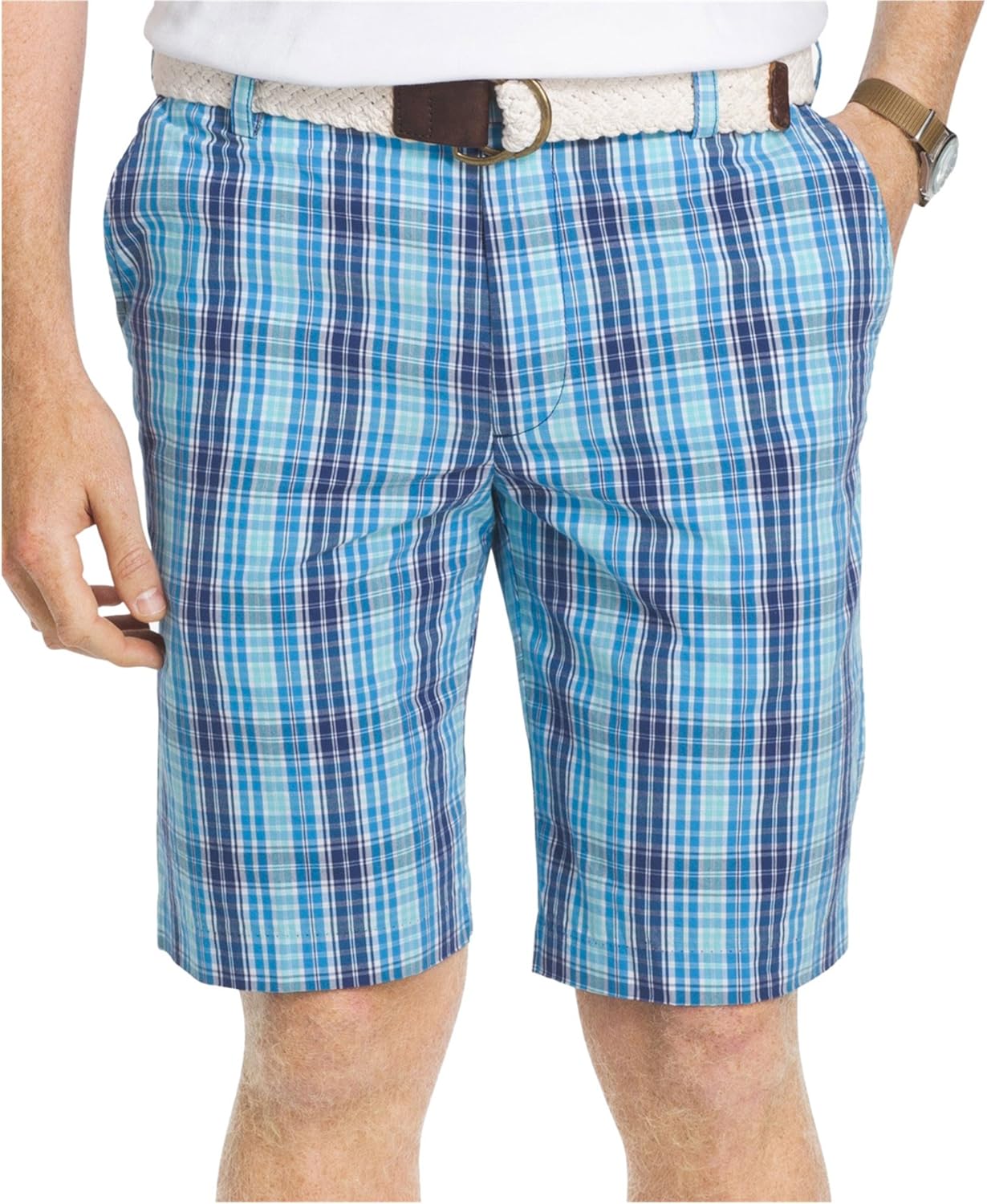 IZOD Mens Plaid Lightweight Casual Shorts Blue 30 at Amazon Men’s