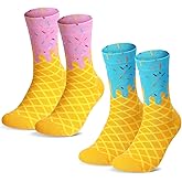 Glitopper Ice Cream Drip Socks for Women Funny Crazy Stockings Ice Cream Themed Gifts
