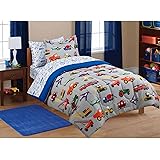 Amazon Com Brandream Toddler Bedding Sets For Boys Cars Vehicles Duvet Cover Set 3 Piece Full Size 100 Cotton Zipper Closure Reversible No Comforter Included Kitchen Dining