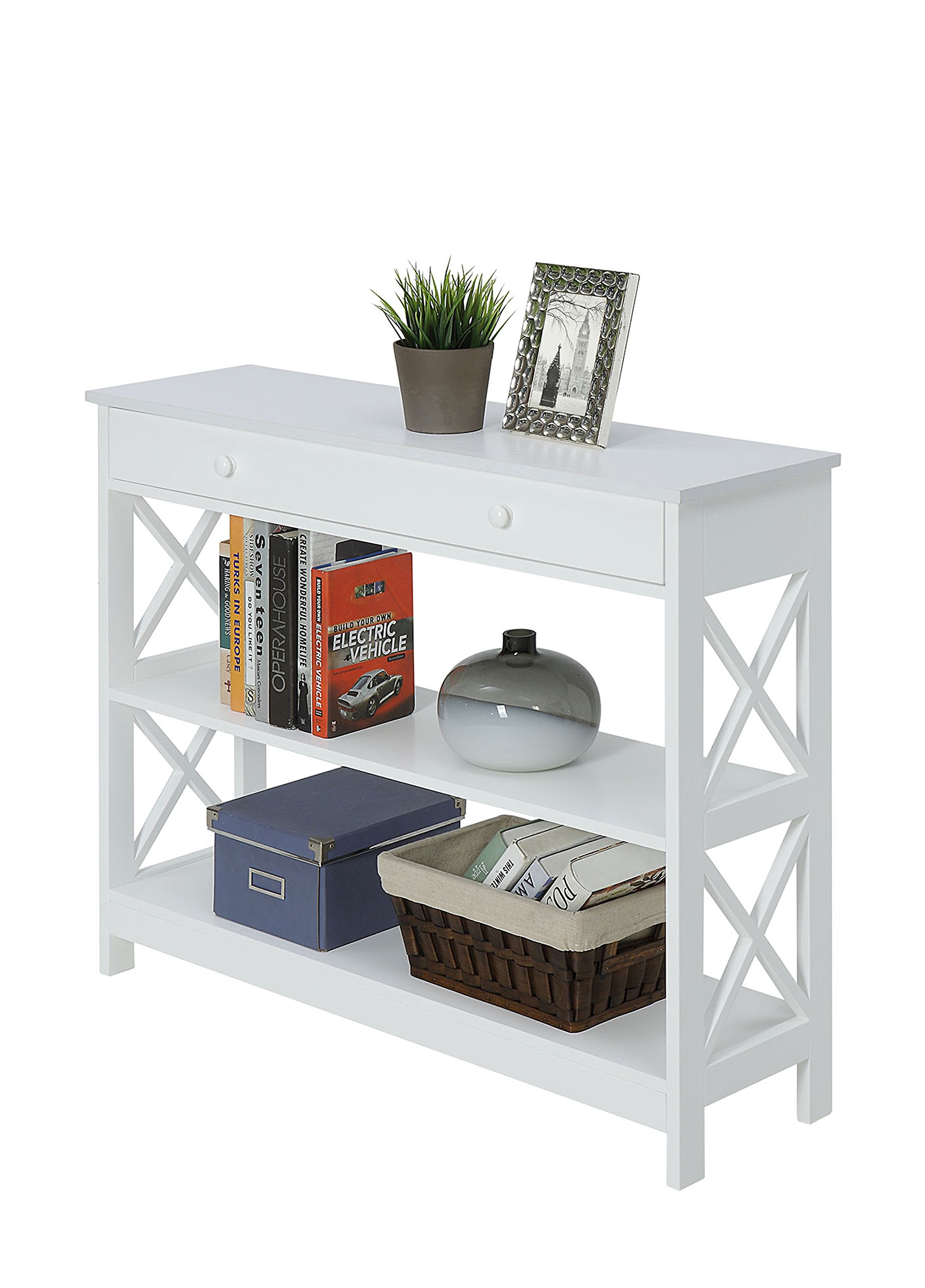 Convenience Concepts Oxford 1Drawer Console Table, White eBay