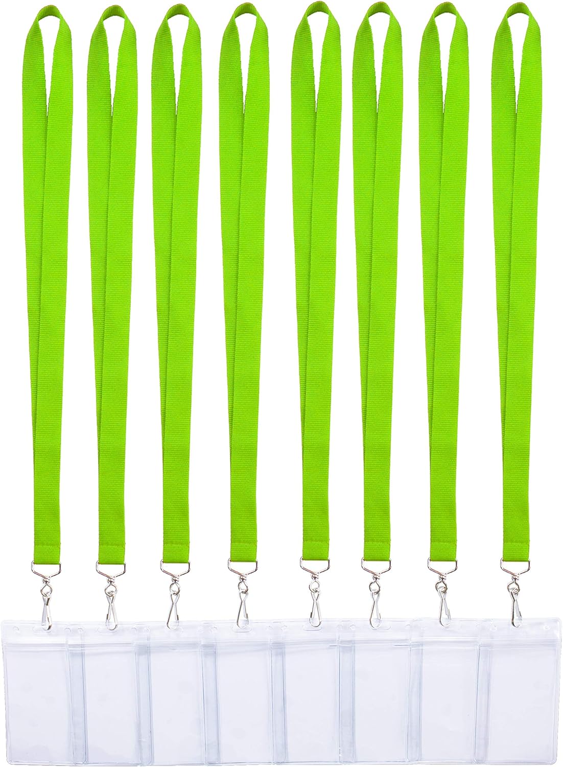8 Pack Cruise Lanyard with Waterproof ID Badge Holder,Durable Bright Color Neck Lanyard with Thicken Card case for Teachers, Office, Conferences, Carnival or Event(8Pack,Apple Green)