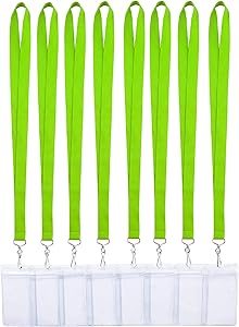 8 Pack Cruise Lanyard with Waterproof ID Badge Holder,Durable Bright Color Neck Lanyard with Thicken Card case for Teachers, Office, Conferences, Carnival or Event(8Pack,Apple Green)