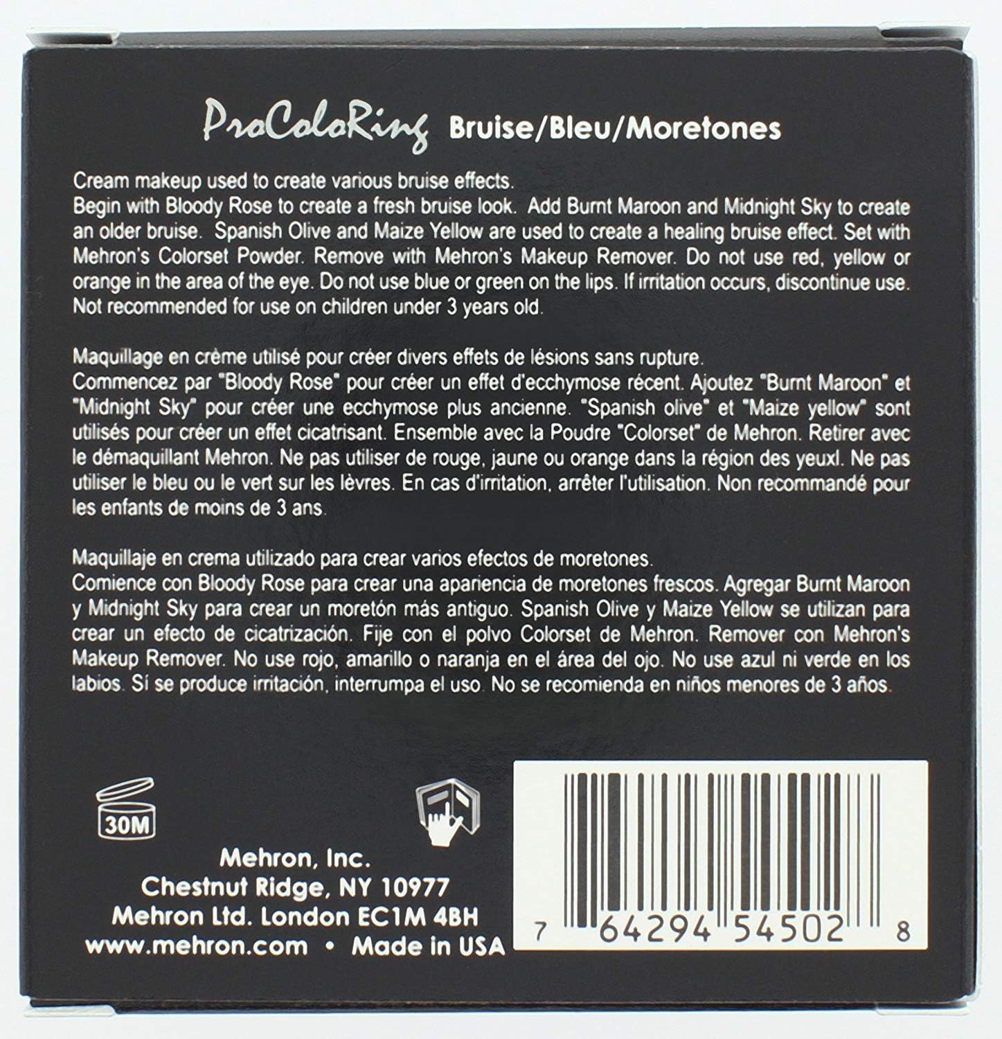 Mehron Makeup 5 Color Bruise Wheel for Special Effects, Movies, Halloween: Toys & Games