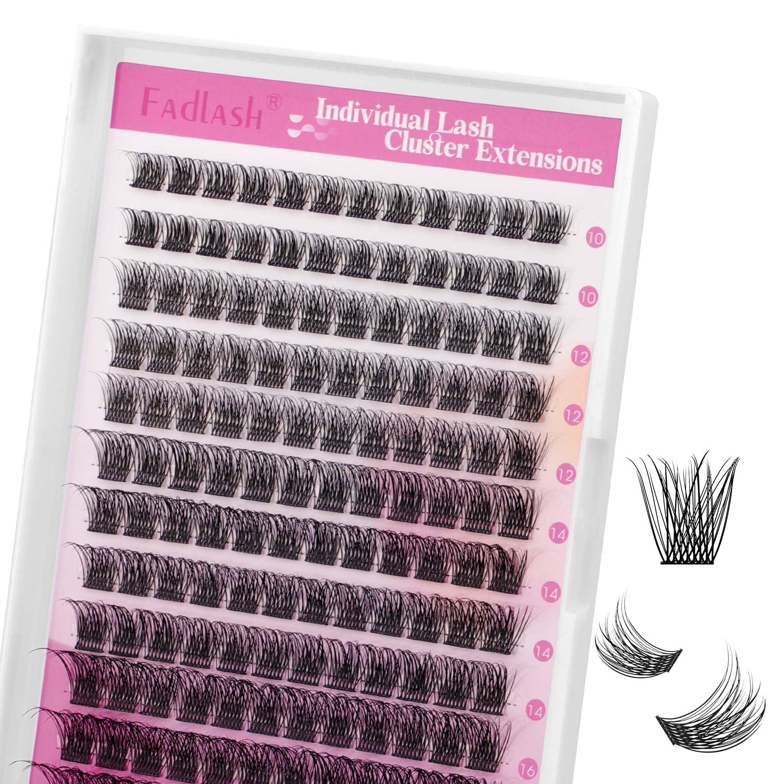 FADLASH J03 0.07mm D Curl 10-16mm Mixed Natural Look Fluffy Wispy Volume Lashes Tray DIY Eyelash Extensions — image 1