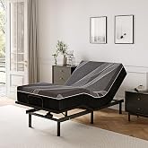 Dyonery Twin XL Adjustable Bed Frame + 12 Inch Gel Memory Foam Mattress | Wireless Remote, Head and Foot Incline, Zero Gravity, Gel-Infused Foam, Fiberglass Free Mattress, Tools-Free Assembly