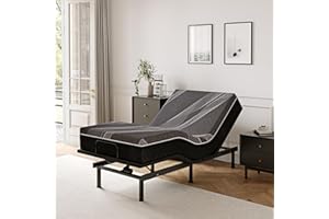 Dyonery Twin XL Adjustable Bed Base Frame with Wireless Remote + 12 Inch Twin XL Gel Memory Foam Mattress Bed in a Box, Head and Foot Incline, Zero Gravity, Fiberglass Free, 80" × 38"