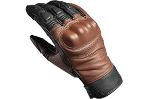 J.A.G. Motorcycle Gloves - Premium Leather Perforated Motorcycle Gloves for Men with Knuckle Protection | Touchscreen Motorbike Riding Gloves