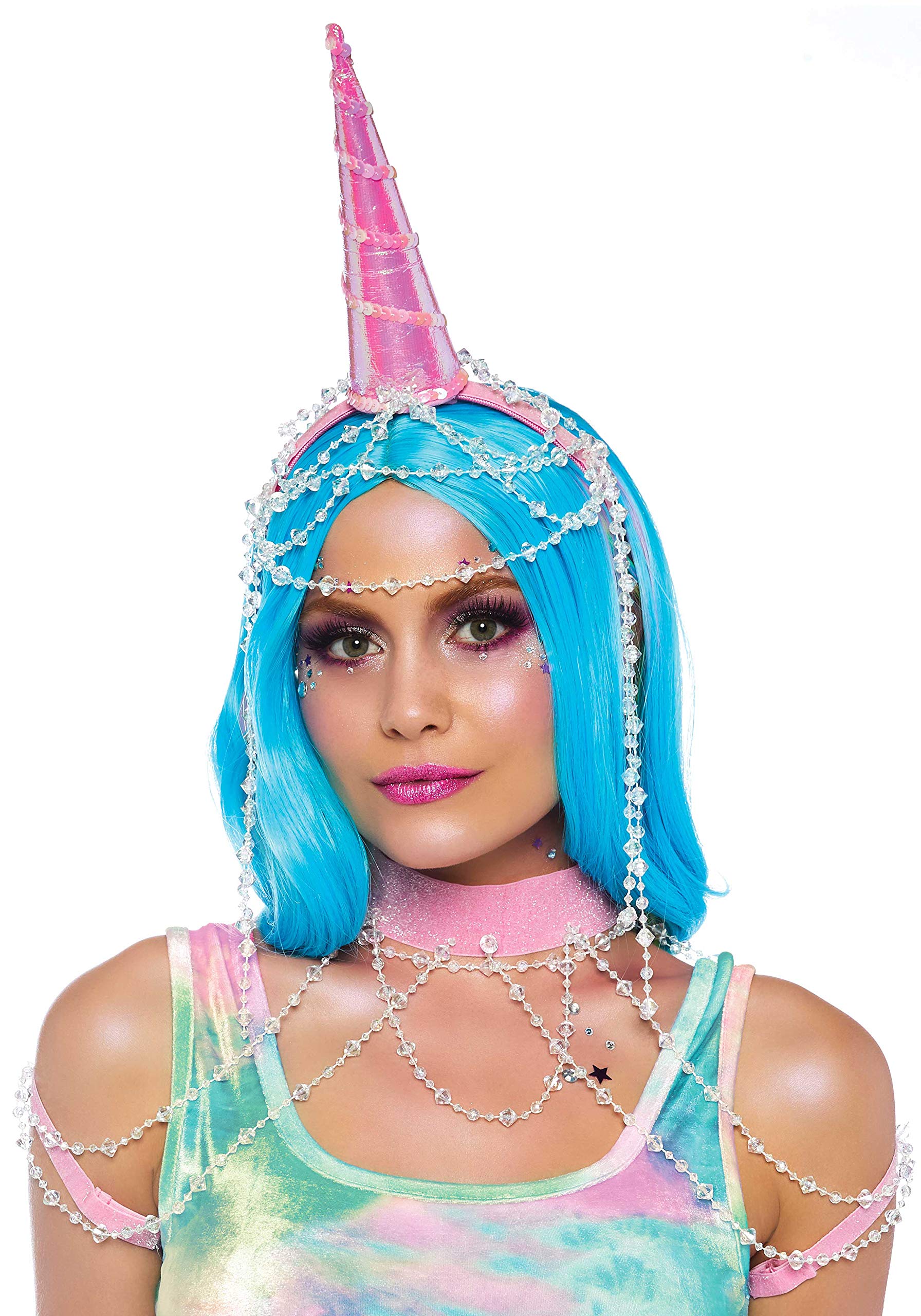 Leg Avenue Women's Showgirl Unicorn Kit Costume Accessories, Pink, One Size(UK 6-12)