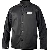 Lincoln Electric unisex adult Traditional Split Leather Sleeved Welding Jacket, Black, X-Large US