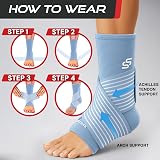 SS Sleeve Stars Ankle Brace with Removable Strap Size M 10-12 Light Blue view 7
