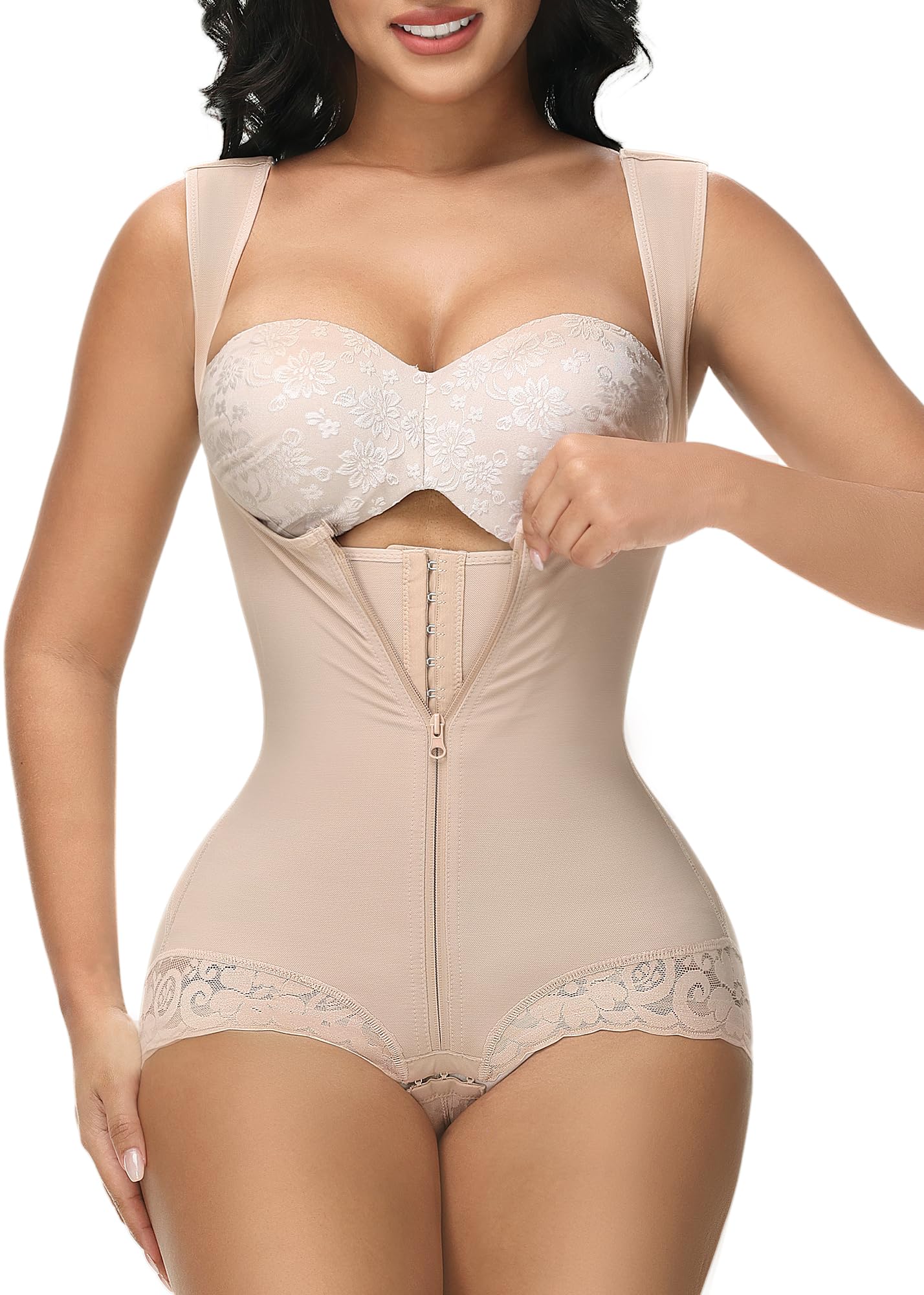 Photo 1 of M MYODRESS Fajas Colombianas Moldeadoras Post Surgery Compression Garments after Tummy Tuck Snatched Body Faja Curvy Postpartum Full Shapewear Corset Plus Size Body Shaper Waist Trainer Corset Tan M