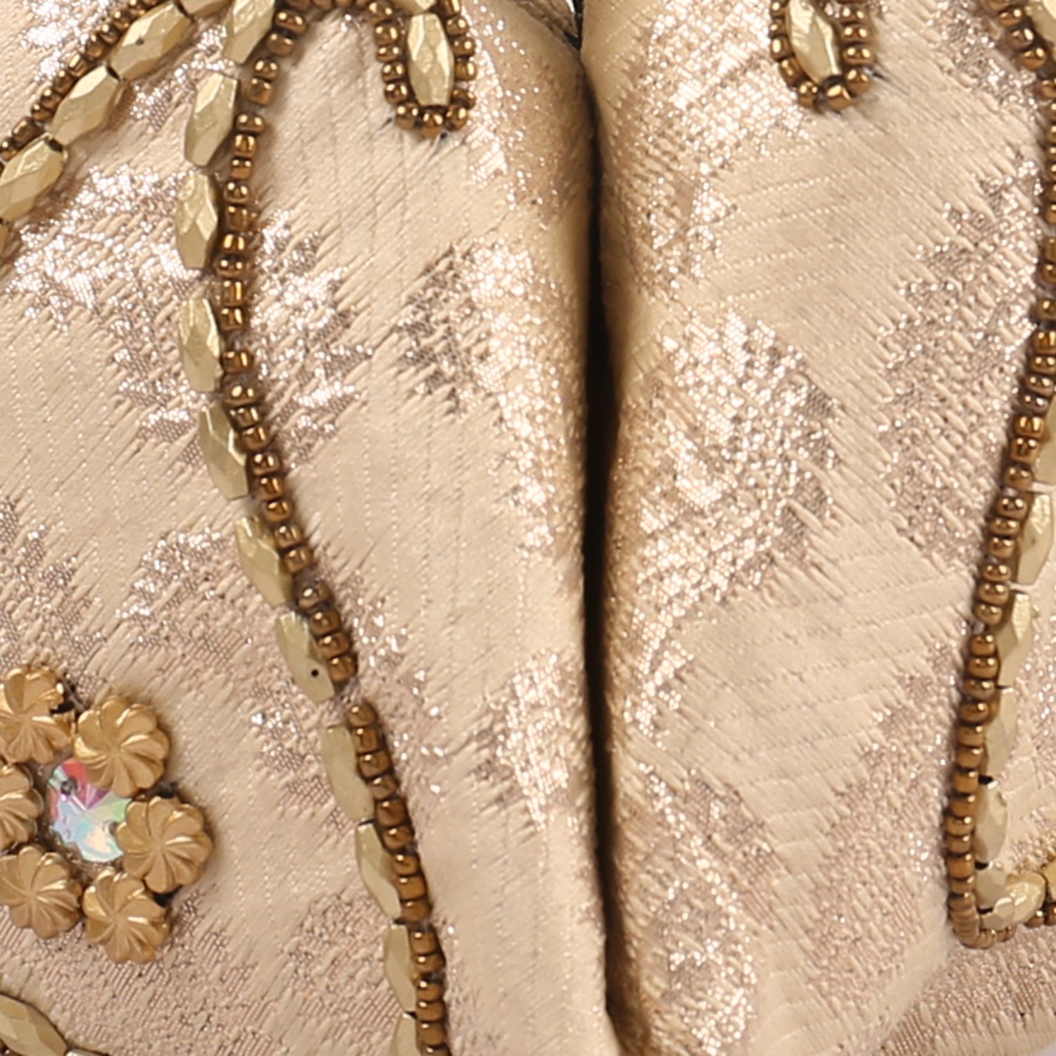 craft trade handmade designer rajasthani silk potli bag for women's cream