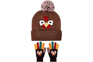 Liitrsh Thanksgiving Turkey Costume with Hats and Gloves Thanksgiving Turkey Hat and Gloves for Runners Adults Kids