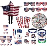 Yiwoop 2026 World Cup Fan Accessories Kit 79PCS, Soccer Support Gear Set for Enthusiasts, Flag, Glasses，Wristband，Facial mask，Breastpin&amp; Decals, for Watch Party &amp; Stadium Events (75Pcs+4Pcs Glasses)