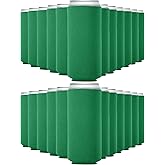 WhaleSiper Slim Can Cooler Sleeves (25 Pack) Bulk Customizable, Blank Foldable Foam Insulators for Beer Bottles & 12oz Tall Cans, Sublimation/HTV-Ready for Beer, Seltzer & White Claw (KellyGreen)