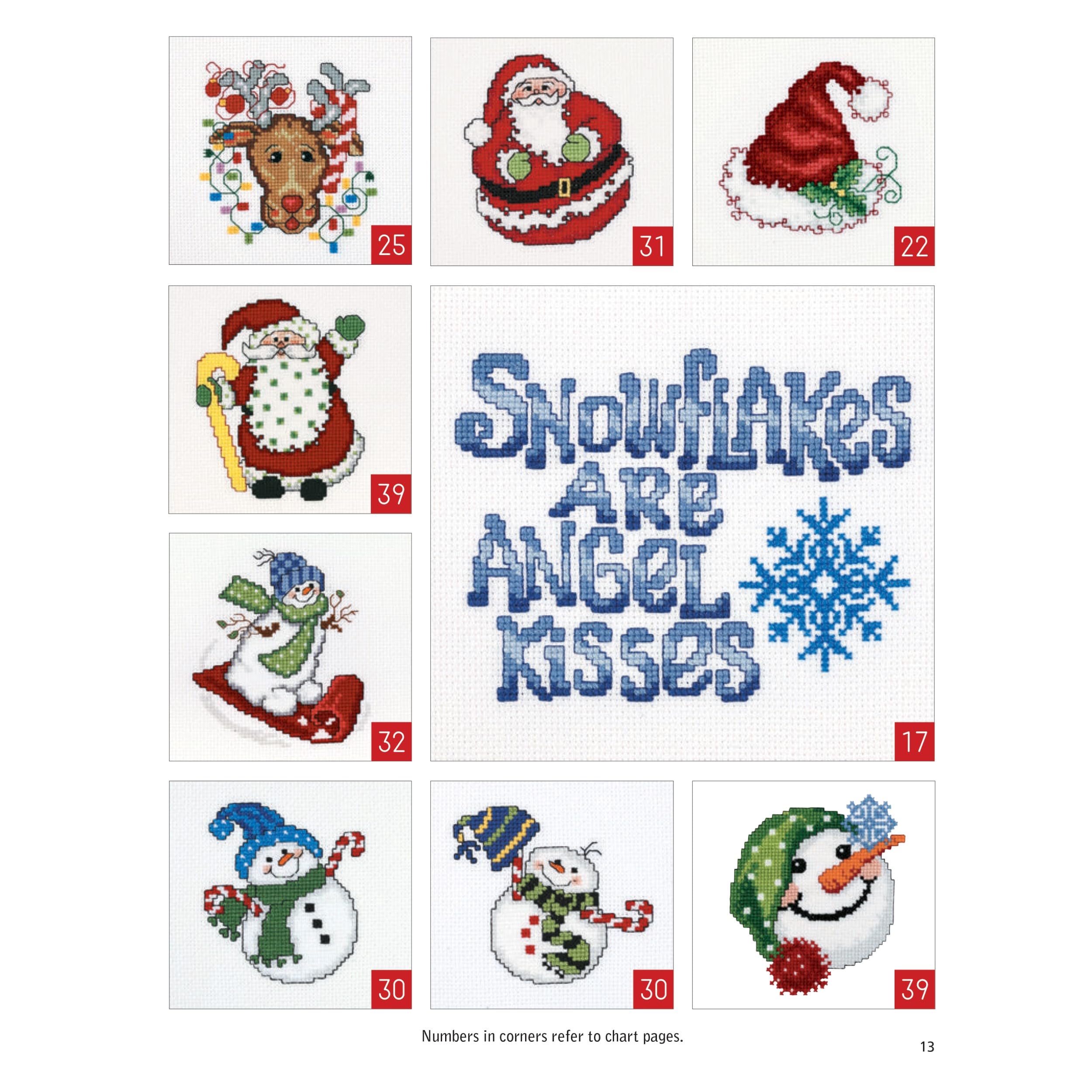 LEISURE ARTS Cross Stitch Holiday Ornaments Galor Cross Stitch Book- Pattern Kits from Snowmen to Elves to Woodland Creatures, 98 Christmas Ornaments Design.