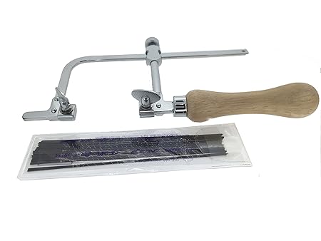 Oscar r Adjustable Early Jewelers Frame Hand Saw with Blade (Silver) -144 Pieces and 2 Screws