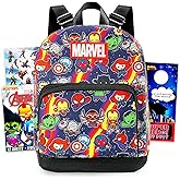 Marvel Avengers Mini Backpack Set ~ 5 Pc Canvas Avengers Superhero 10 Inch Mini Backpack with Stickers, More