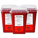 OakRidge Products 1 Quart Size (Pack of 3) Sharps Disposal Container - Approved for Home and Professional use