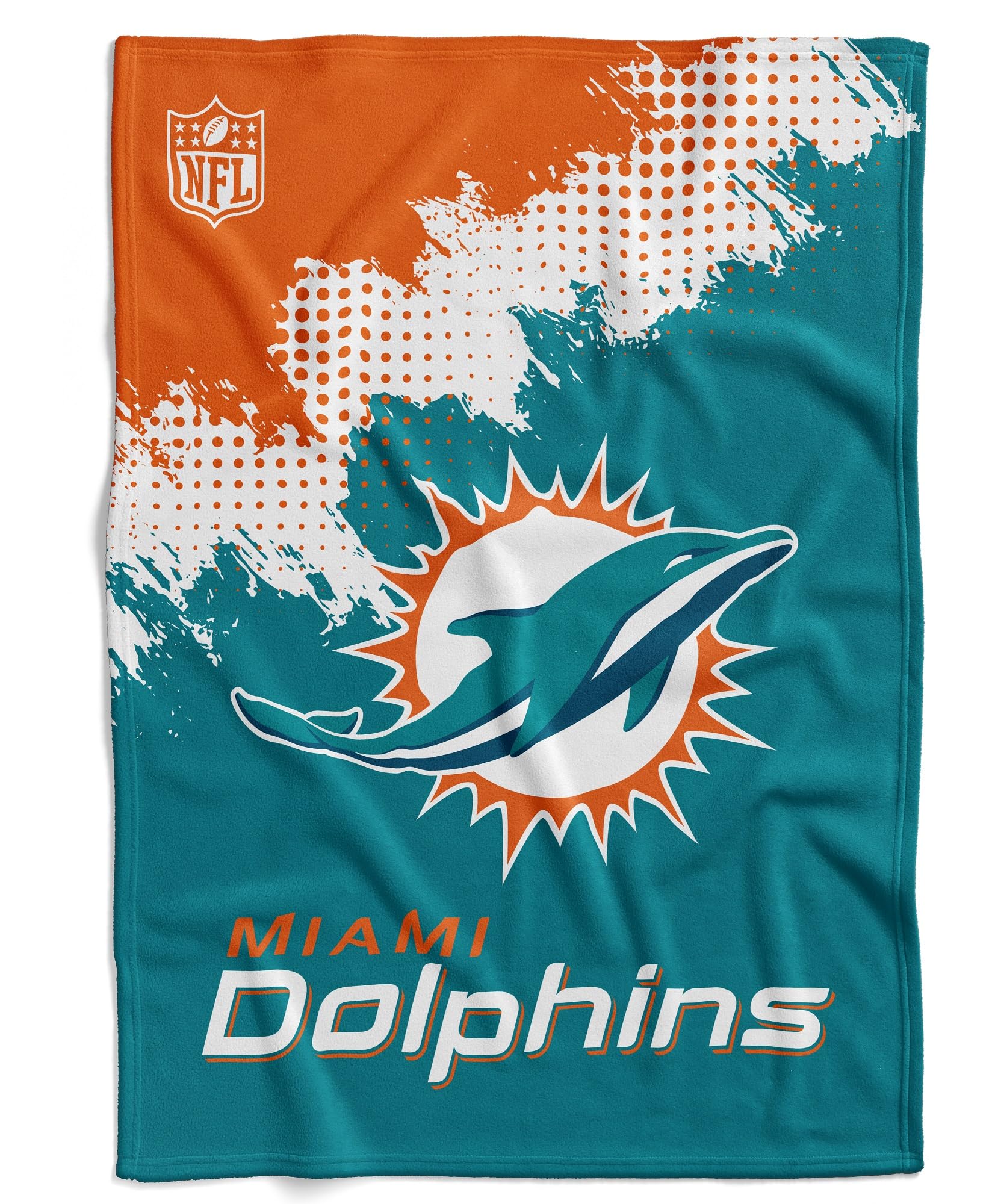 Great Branding NFL Miami Dolphins Football Blanket Corner Throw Blanket