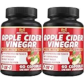 (2 Packs) Apple Cider Vinegar Capsules with Ginger, Turmeric, Elderberry, Raspberry Ketones, Beet Root, Black Pepper - 7in1 for Supports Digestion, Detox & Immune - 4 Months Supply