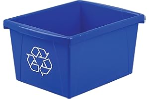 Storex 4 Gallon (15L) Recycle Bin, 14.8 x 7.87 x 11.25 Inches, Blue (61505A06C)