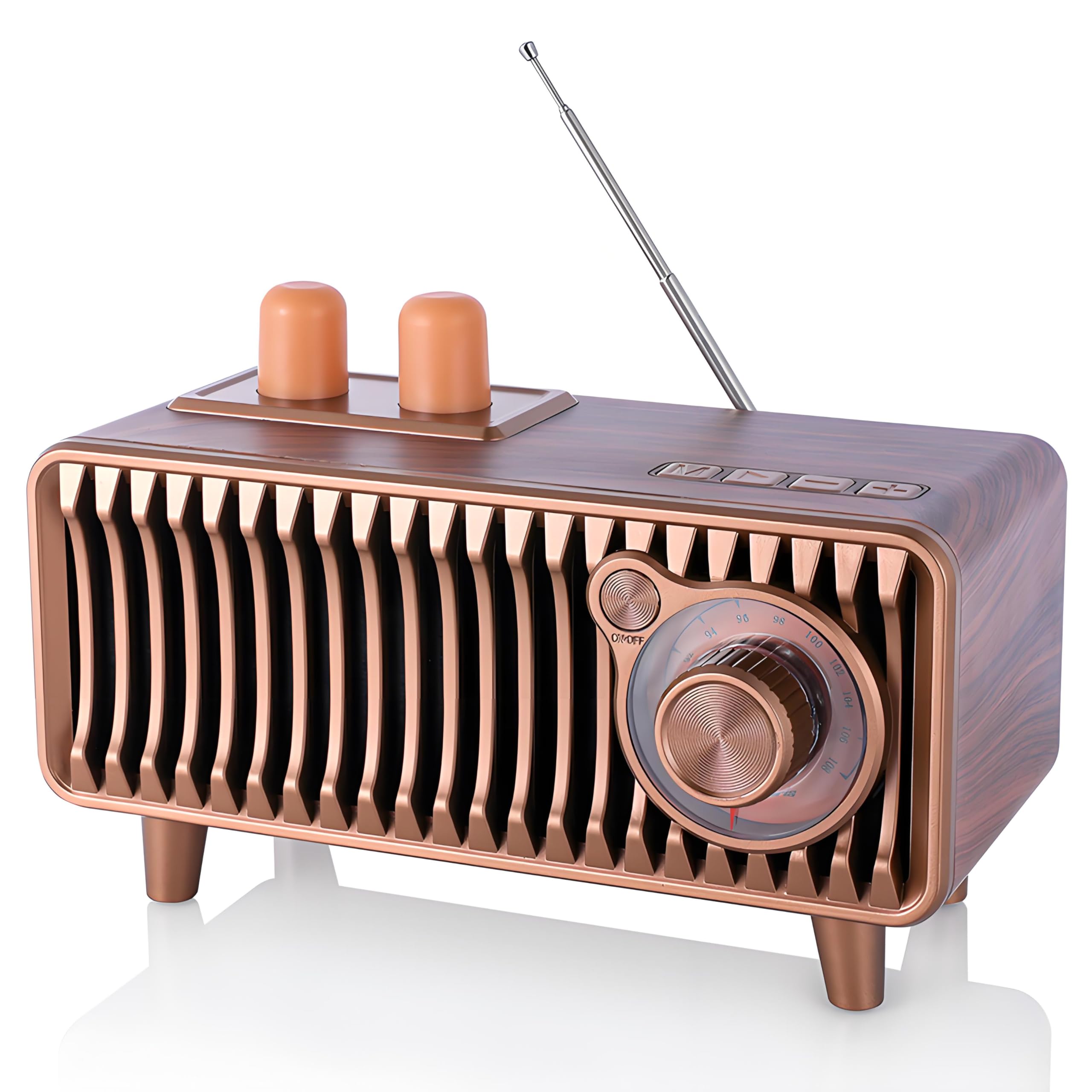 CYBORIS Retro Bluetooth Speaker With FM Radio,Walnut Wood Vintage Portable Speakers,wireless speakers with bluetooth 20W,Support USB-C Disk/TF Card/Aux Player,Retro soundcore for Home Gift/Decor