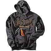 Chowdaheadz Property of Boston Black & Gold Tailgater Hoodie – Unisex Sweatshirt with Built-in Bottle Holder and Opener