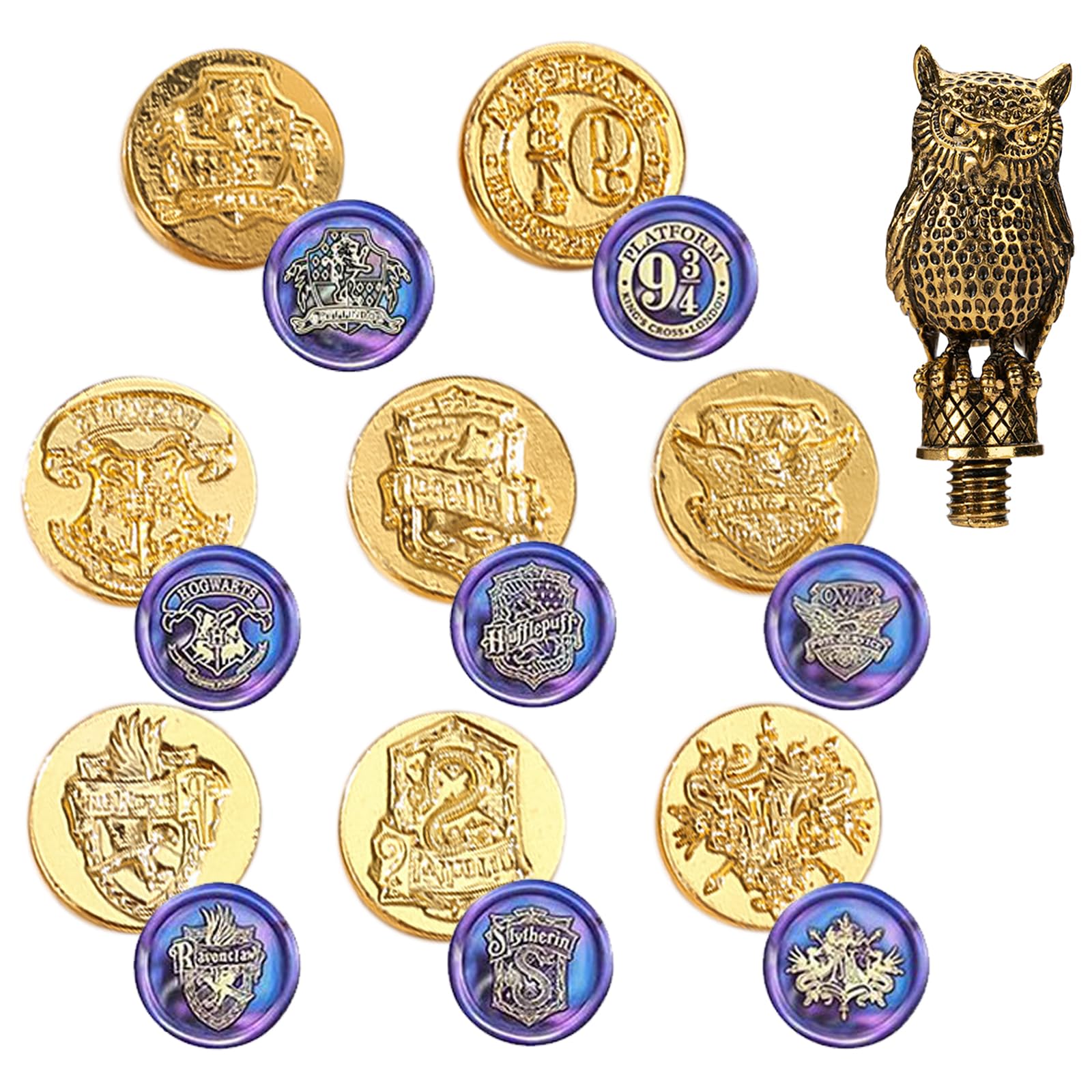 BDSHUNBF Wax Seal Stamp Set - 8 Piece Vintage Stamp Kit, Magic Handle, Envelope & Invitation Embellishment, Perfect for Christmas & Wedding