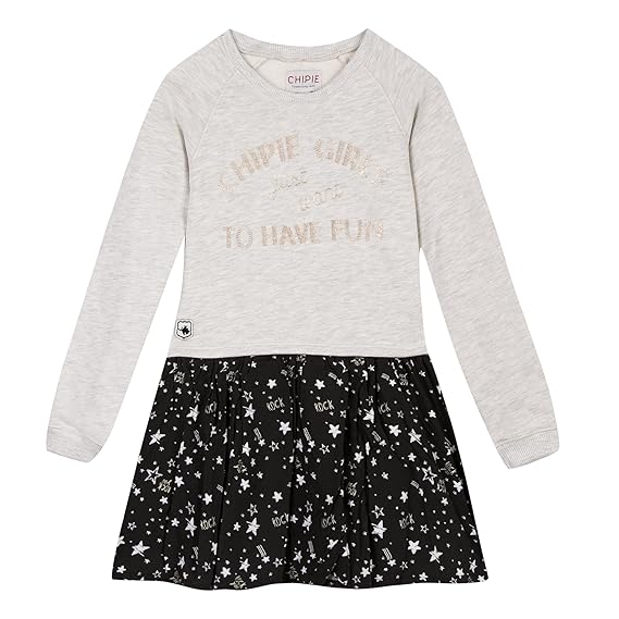 Chipie Ecaterina Robe Fille Gris Gris Clair Chiné 4 Ans