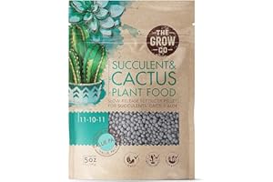 The Grow Co Succulents & Cactus Plant Food - Gentle Long Lasting Formula, Slow Release Fertilizer (Liquid Alternative) for All Potted Succulent, Cacti & Aloe Vera Plants (5 oz)