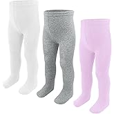 SPTRAMLE Baby Girls Tights, Leggings Stockings for Newborn Toddler Girls(0-24 Months),3 Pack Infant Knit Cotton Pantyhose