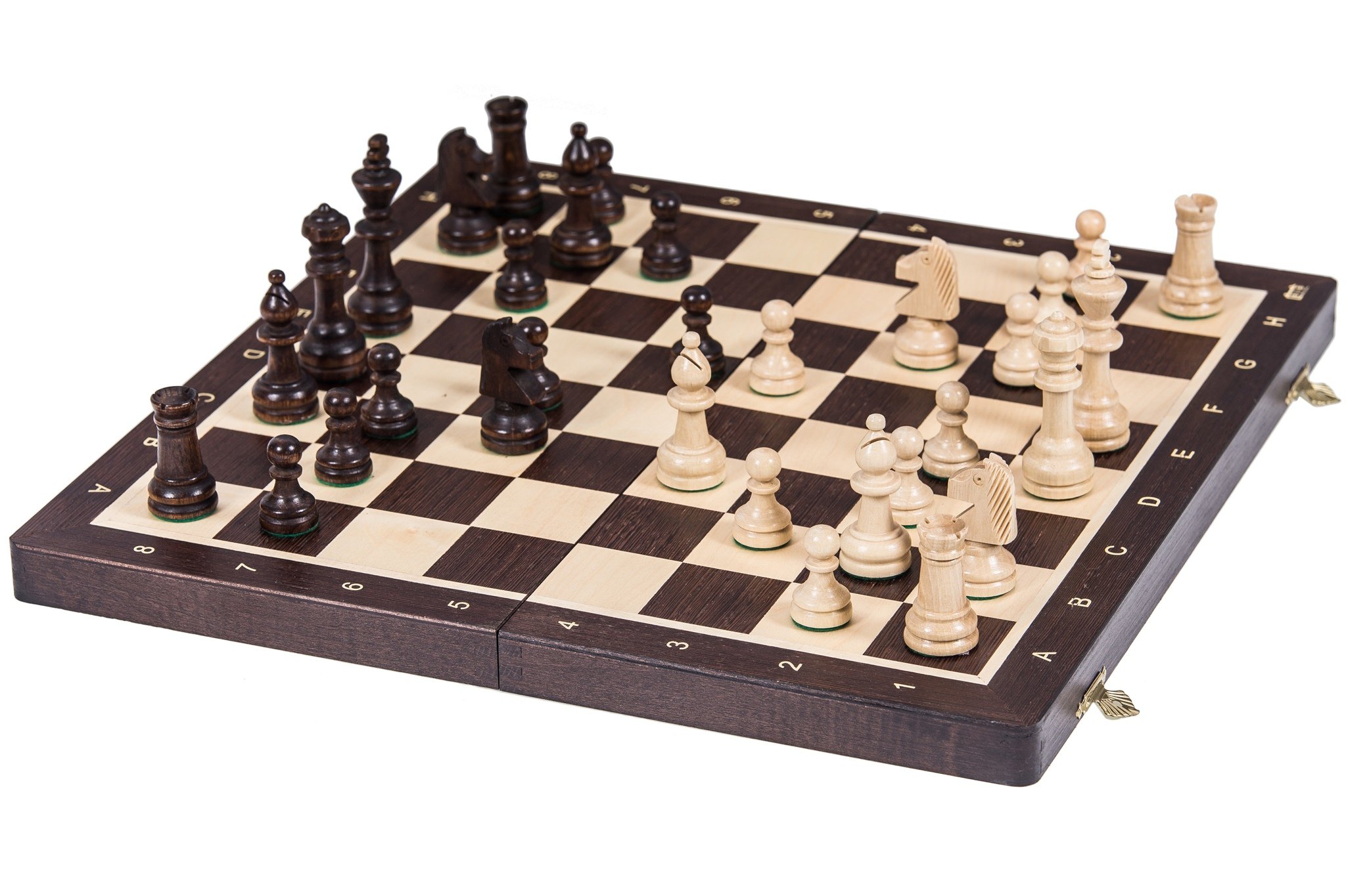 SQUARE - Wooden Chess Tournament No. 4 - WENGE - Chessboard & Chess Pieces