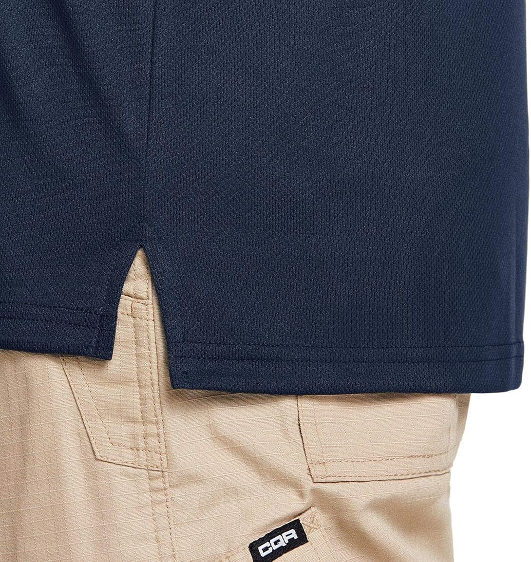 CQR Men's Short Sleeve Tactical Work Shirts, Dry Fit Lightweight Polo Shirts, Outdoor Performance UPF 50+ Collared Shirt: Clothing