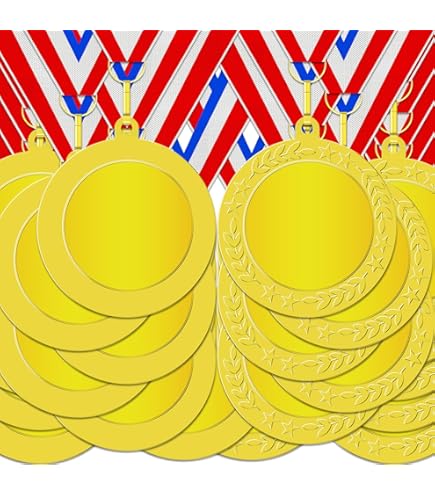Ghulumn Lot de 100 Médailles Gagnant en Plastique pour Enfants Médailles Prix Gagnant d'or pour Style Olympique, Décorations de Fête et Prix