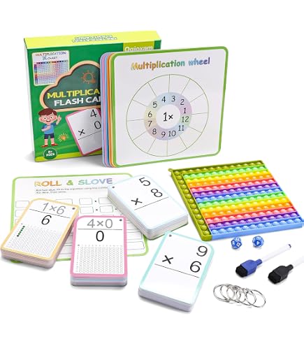 Math Flash Cards And Pop Fidget Chart Pop Fidget Multiplication Chart ...
