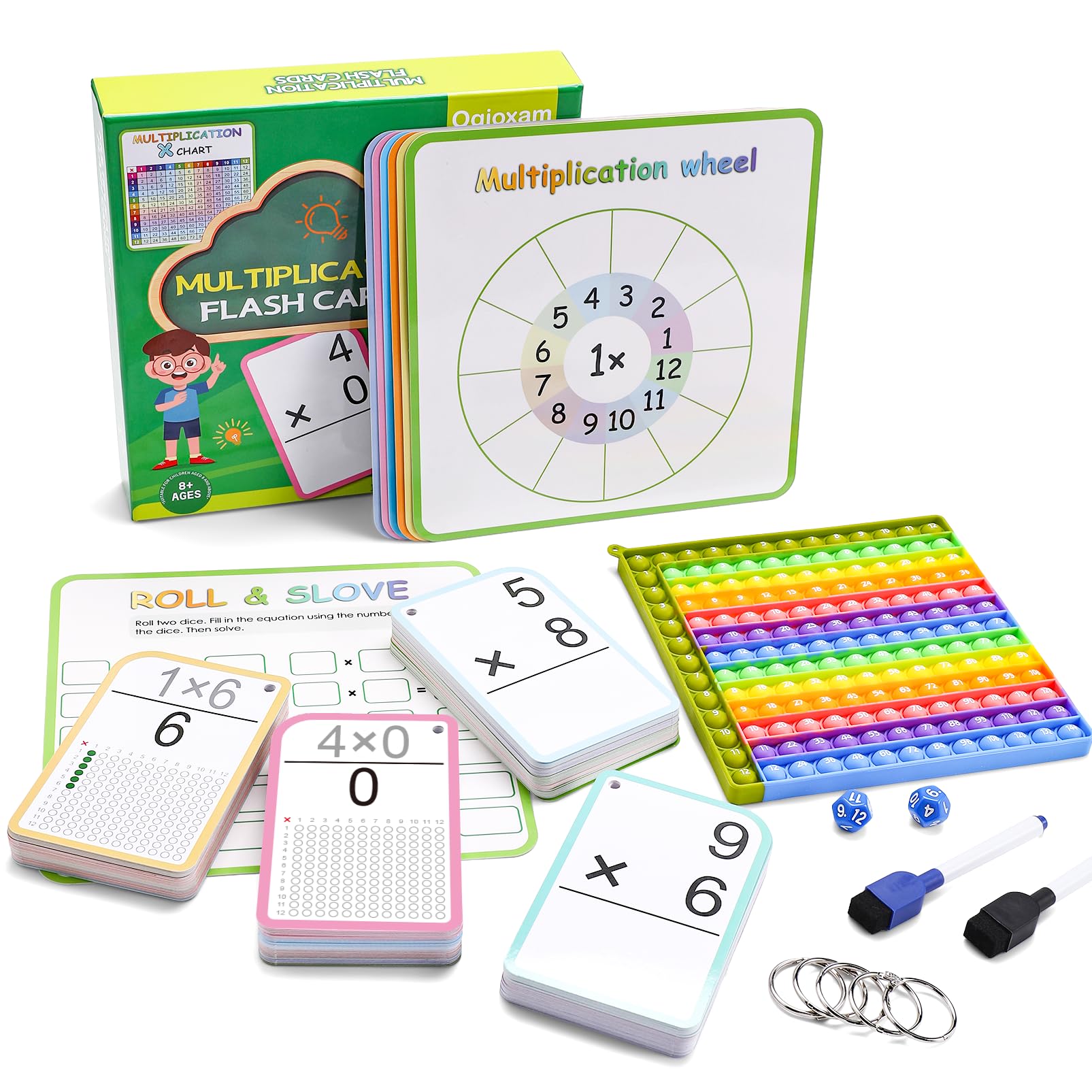 Photo 1 of Ogioxam Multiplication Flash Cards 3rd Grade Math Flash Cards 2nd Grade, Multiplication Chart 12x12, Math Games for Kids 8-12