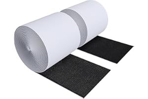 VOCOMO 5.1'' x 18 Feet Hook and Loop Tape with Adhesive, Heavy Duty Self Adhesive Hook and Loop Strips, Picture Wall Hanging, Keep Your Carpet Rugs in Place, Keep Couch Cushions from Sliding, Black