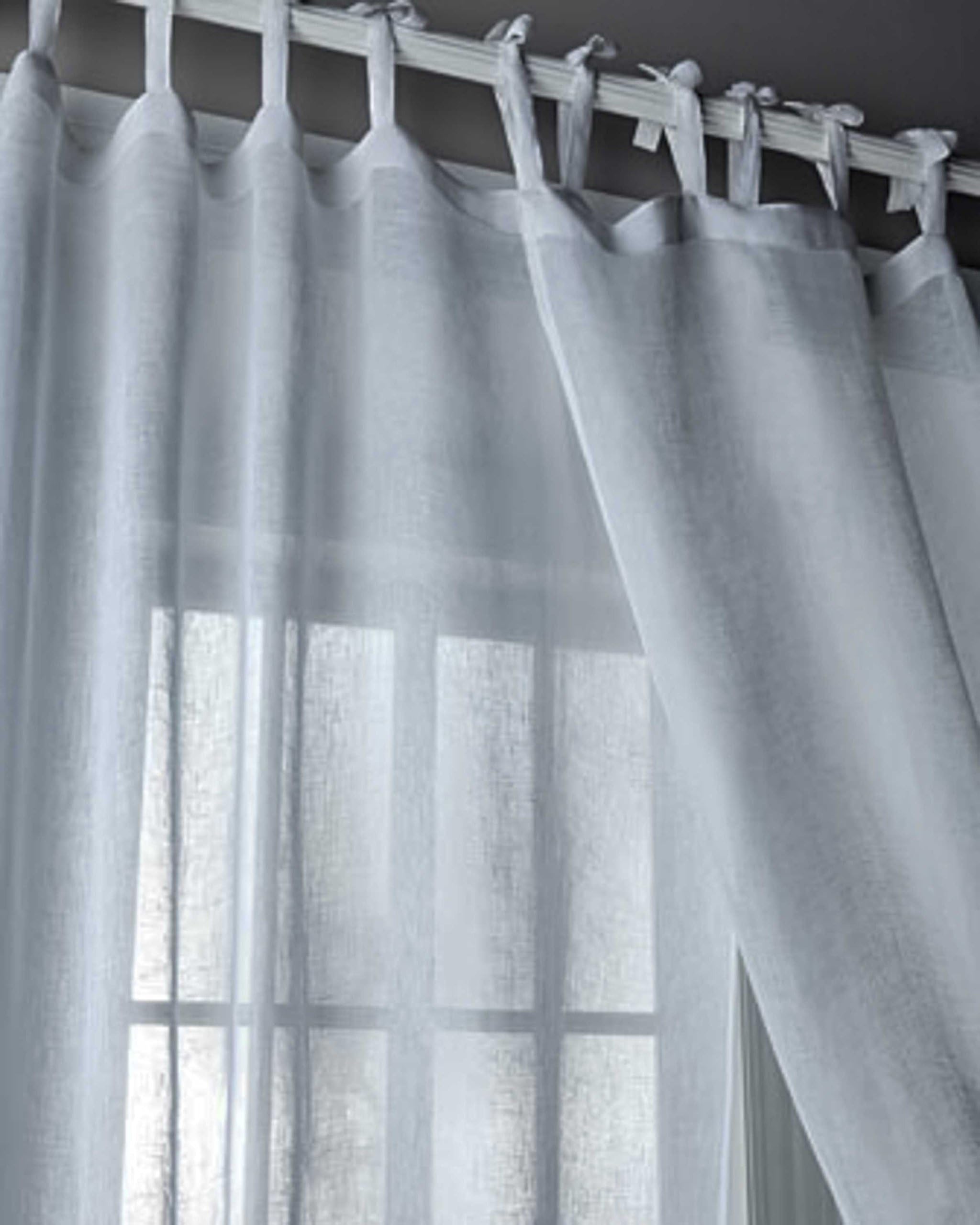Atacama Tie top Linen sheer/gauze curtain (52"W X 96"L)