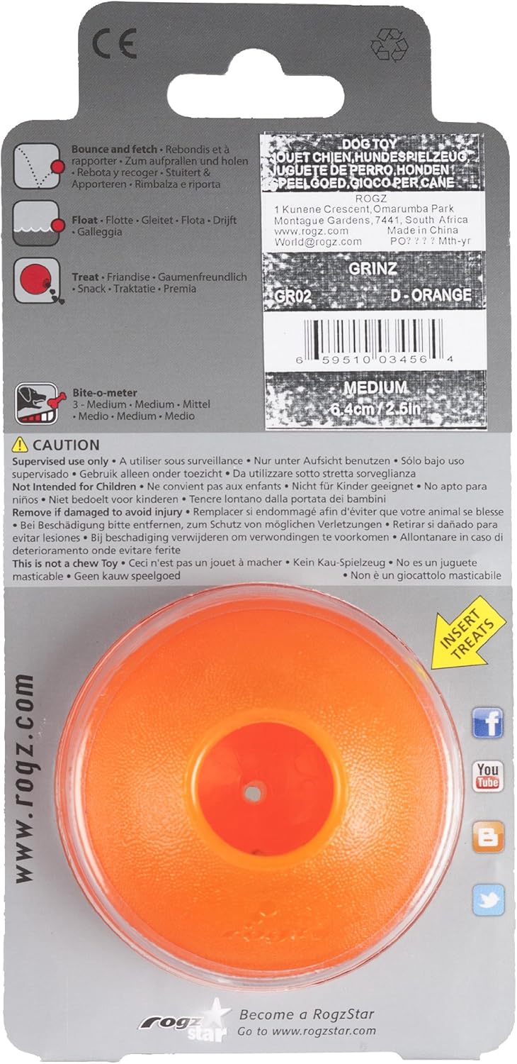 Rogz Grinz, Orange, Medium (2.5 in) - Image 4