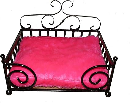 Fer Forgé Fait Main Noir De Luxe Petite Diva Lit Pour Chien
