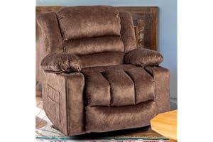 HOMYEDAMIC Recliner Chair Massage Rocker with Heated Modern Ergonomic Lounge 360 Degree Swivel Single Sofa Seat Living Room Lounge Recliners on Clearance Elastic Foam Filling