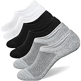 SIXDAYSOX No Show Socks for Men 6/8 pack Cotton Thin Low Cut Non Slip for Loafer Flats Sneakers 5-8/9-11/12-15